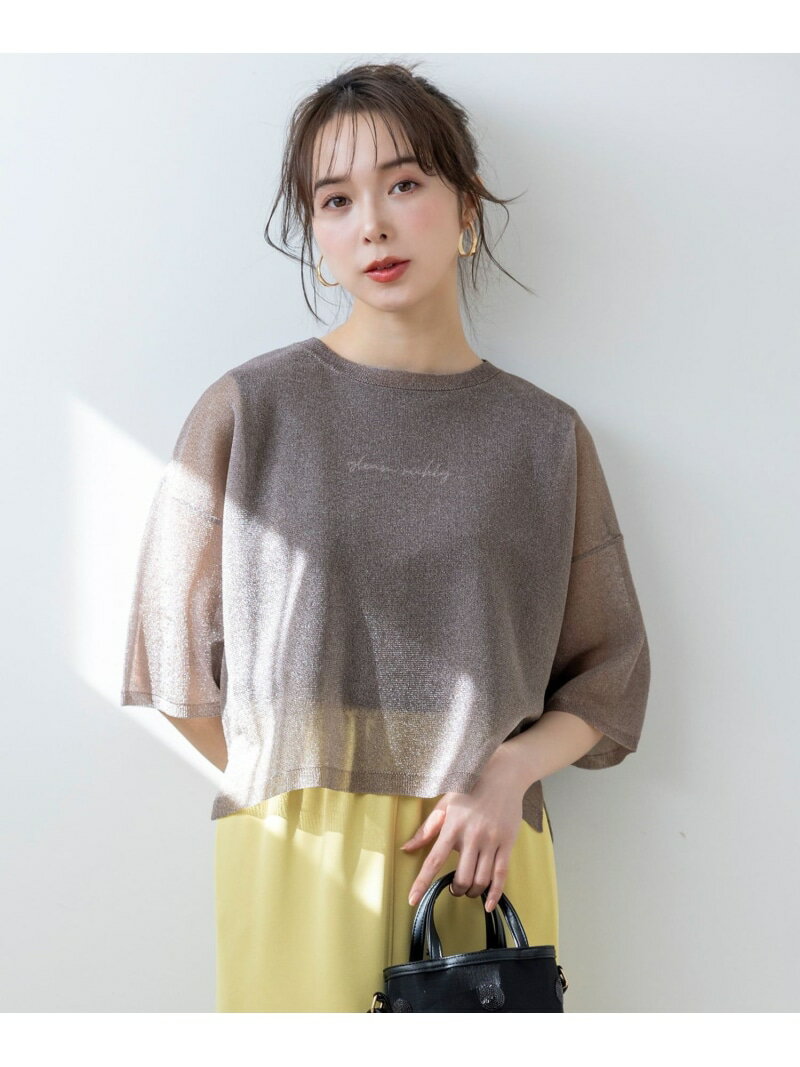 【SALE／50%OFF】【洗える】シアー ニットT ANY SIS エニィスィス トップス ニット ブルー ピンク ブラウン【RBA_E】[Rakuten Fashion]のサムネイル