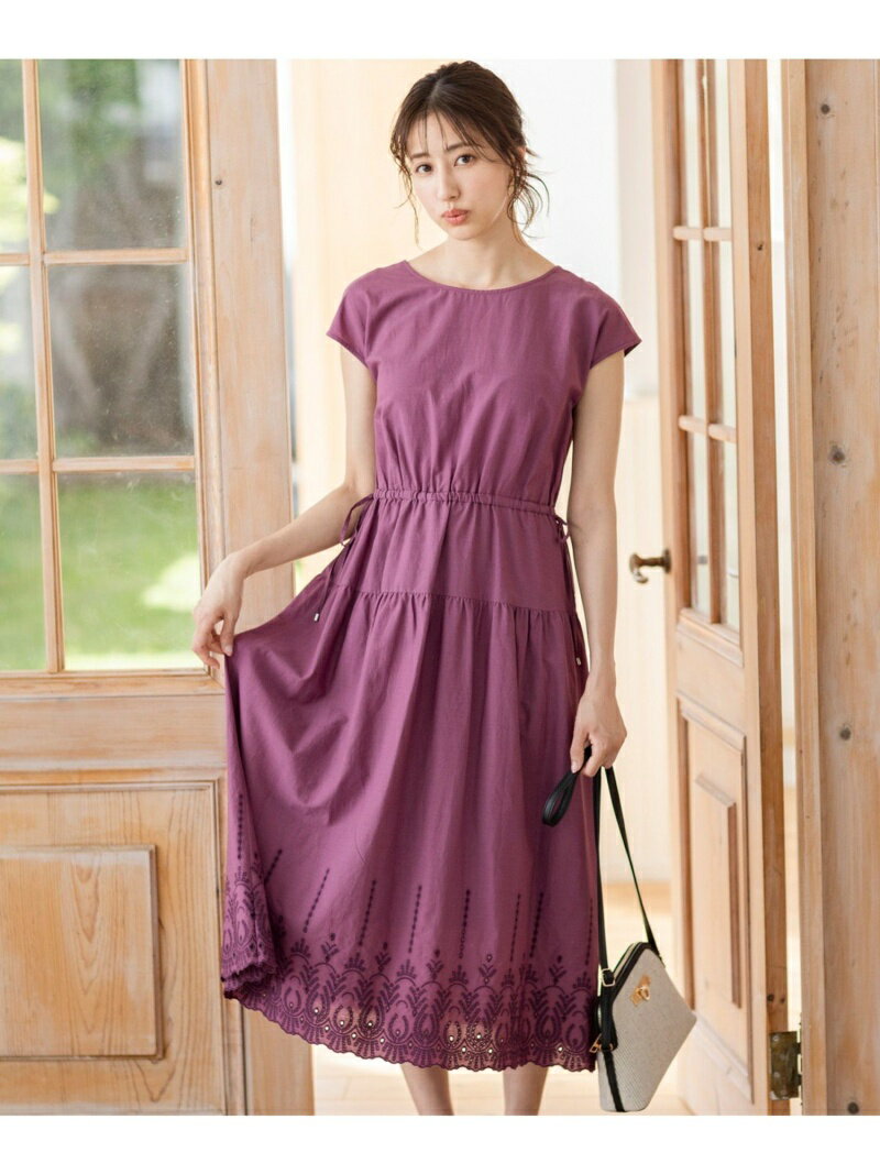 【SALE／50%OFF】【前後着用可能】バイカラーエンブロイダリー ワンピース any SiS L エニィスィス ワンピース・ドレス シャツワンピース ブラウン ピンク ネイビー【RBA_E】【送料無料】[Rakuten Fashion]のサムネイル