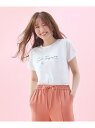 【SALE／30 OFF】【美人百花6月号掲載】フレンチスリーブロゴ Tシャツ any SiS エニィスィス トップス カットソー Tシャツ ホワイト オレンジ ネイビー【RBA_E】 Rakuten Fashion