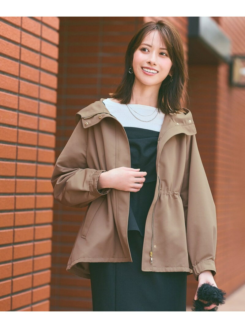 【撥水・洗える】フーディショート ブルゾン ANY SIS S エニィスィス ジャケット・アウター ブルゾン・ジャンパー ブラック ブラウン ネイビー【送料無料】[Rakuten Fashion]のサムネイル