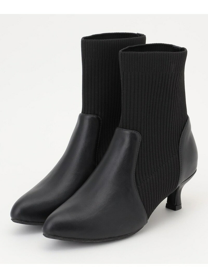 【SALE／30%OFF】【23.0~24.5cm】リブポインテッド ブーツ ANY SIS エニィスィス シューズ・靴 ブーツ グレー ブラック【RBA_E】【送料無料】[Rakuten Fashion]