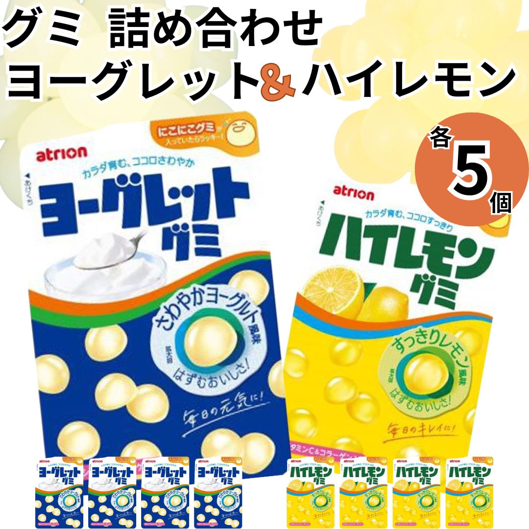 お菓子 グミ ヨーグレットグミ ハイレモングミ各5個 まとめ買い 詰め合わせ 2種食べ比べ 小腹に こどものおやつに