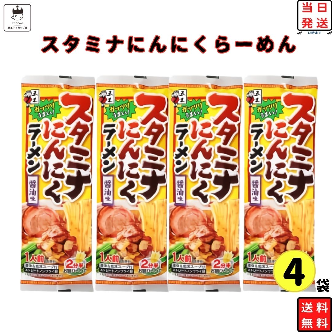 《父の日 プレゼント》 ポイント10倍 インスタントラーメン 袋? 送料無料 五木食品 スタミナにんにくらーめん 4袋 棒…