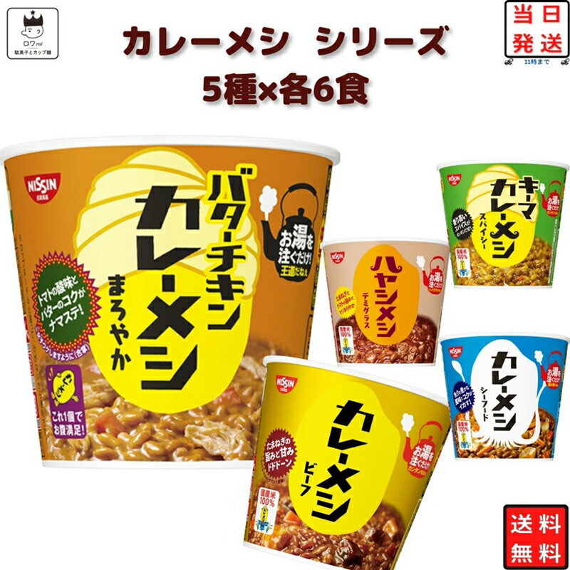 《父の日 プレゼント》レトルト食品 詰め合わせ 常温保存 レトルト 惣菜 カレー ごはん まとめ買い お試し 送料無料 日清 カレーメシ 5種 各6個 30食 セット ライスヌードル インスタント食品 カップ飯 カップライス 試食 防災 非常食 備蓄 ビーフ キーマカレー シーフード