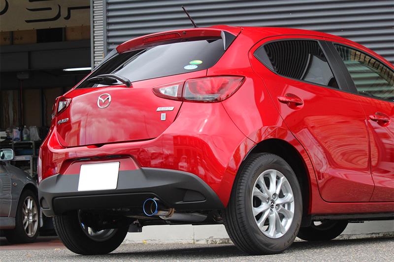 GP SPORTS ジーピースポーツ EXAS EVO Tune マフラー 252408 デミオ 13C/13S FF車 DJ3FS『JQR認定 新規制適合 車検対応』オールステンレス＆チタンテールマフラー