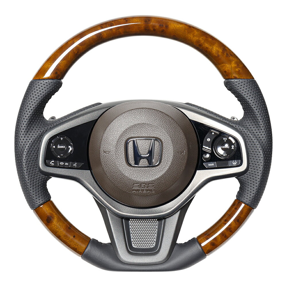 Rakuten - REAL ガングリップステアリング HND-42BRW 42ブラウンウッド ブラックステッチ N-WGN JH3/JH4 N-ONE JG3/JG4 N-VAN JJ1/JJ2
