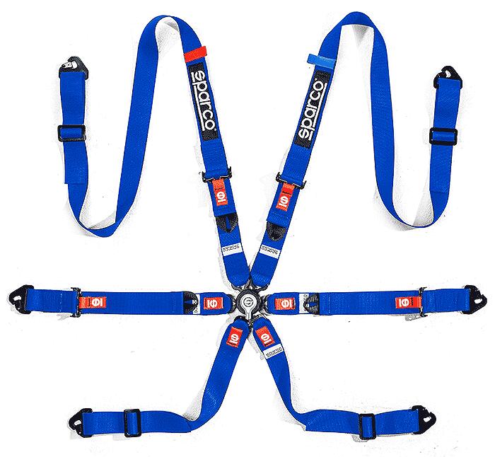 正規品 sparco スパルコ FIA 8853-2016 6点式 シートベルト レーシングハーネス COMPETITION H-2 PULL UP STEEL 2インチ