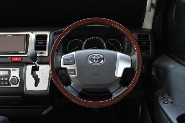 Rakuten - REAL オールウッドステアリング ダークブラウンウッド 200系ハイエース（H25/12〜 4型以降）