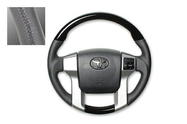 Rakuten - REAL ガングリップステアリング ピアノブラック ブラックユーロステッチ ランドクルーザープラド150系