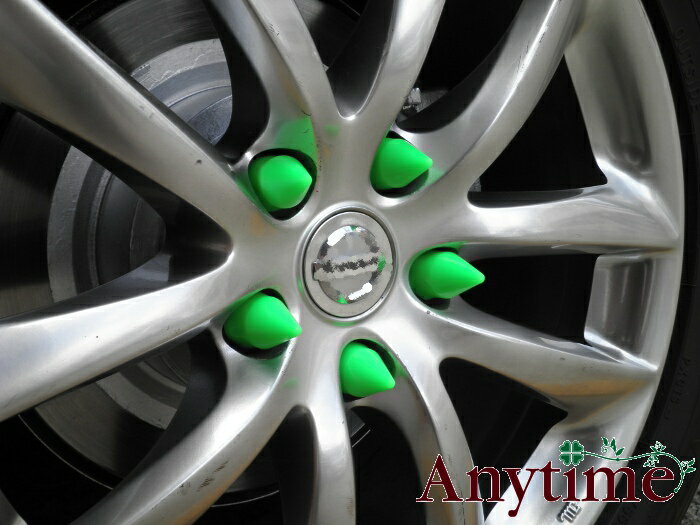 コーンタイプ シリコンホイールナットキャップ グリーン 20個入りセット（5穴車）サイズ：19/21HEX共通