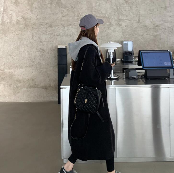 レディース　ラシャコート　中綿入り　チェスターコート　ミモレ丈　フード付き　ロング丈　レイヤード　アウター　冬物 冬服 コート　女性　大人　厚手　防寒 保温　ロングコート【Anytime】
