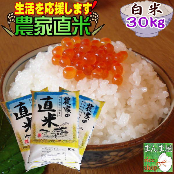 米 30kg お米 白米 安い 2年産 訳あり ブレンド米 送料無料『国内産令和2年農家直米(白米10kg×3)』 【RCP】