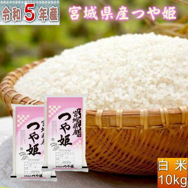 米 10kg つや姫 白米 お米 5年産 宮城県産 送料無料『令和5年宮城県産つや姫(白米5kg×2)』