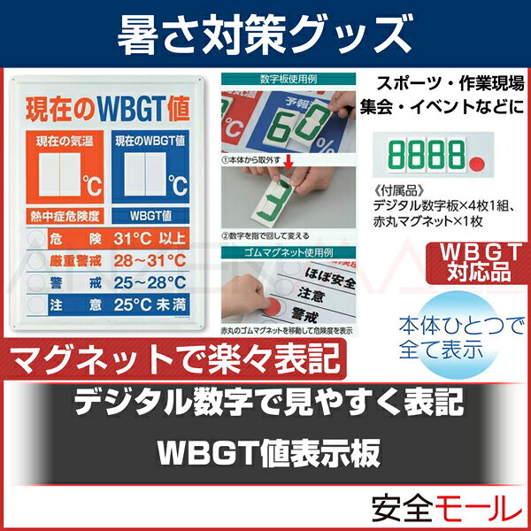 デジタル数字を使った、オールインワンの表示板 WBGT値表示板 HO-198