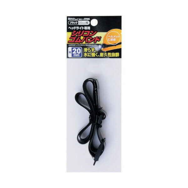 特長●滑らず、水に強く、耐久性抜群です。用途●ヘッドライト用バンド仕様・規格●幅(mm)：20●質量(g)：110●製造国：中国●メーカー：（株）イチネンアクセス ツール事業部材質●シリコン70%・化合物10%・天然ゴム20%