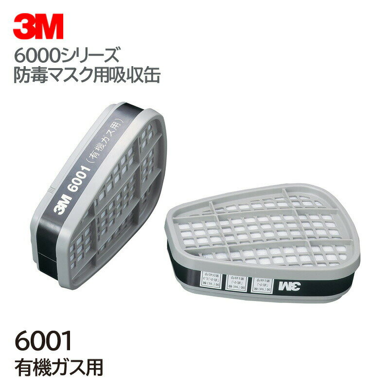 3M/スリーエム 有機ガス用 吸収缶 6001 (6000用) 2個/1組 防毒マスク 作業用 ガスマスク