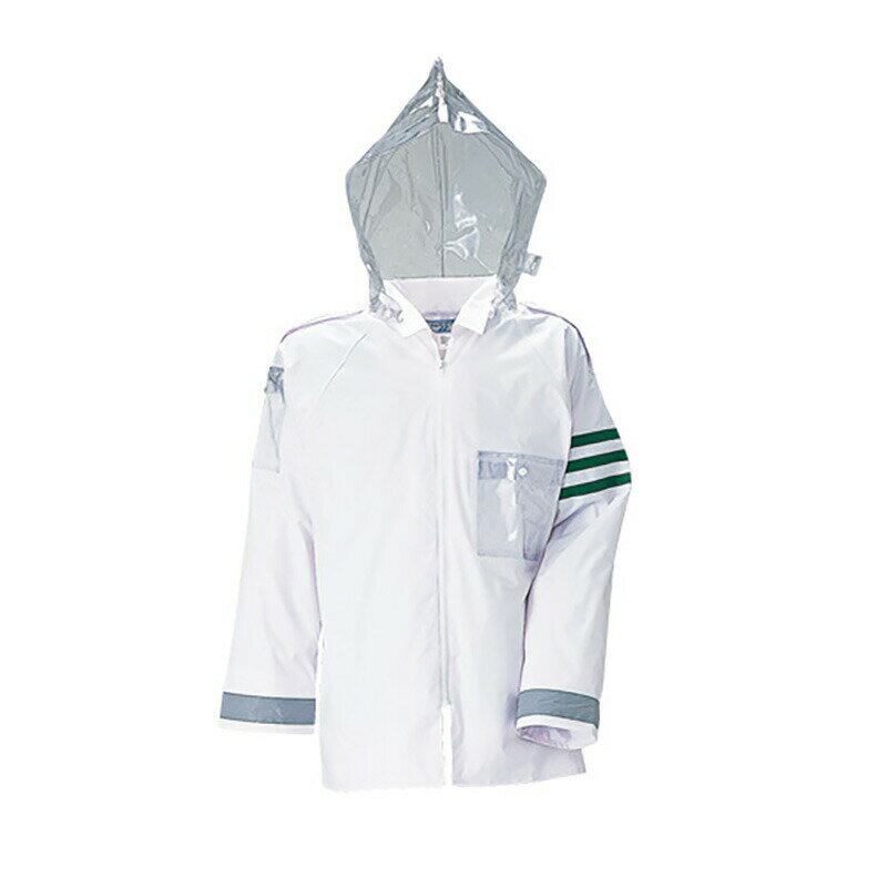 レインスーツ 業務用 警備 上下セット レインストーリー 雨物語 530 冨士ビニール工業 白 サイズ M L LL EL 交通腕章 ヘルメット対応