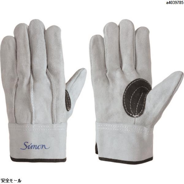 シモン 牛床革手袋 107AAA黒銀当　107AAAKGA　1双