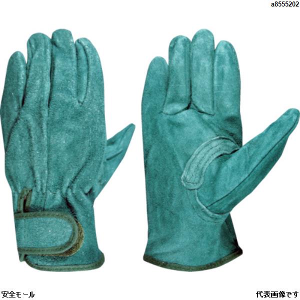 富士グローブ 牛床革手袋 EX-380 グリーン LL　5366　1双