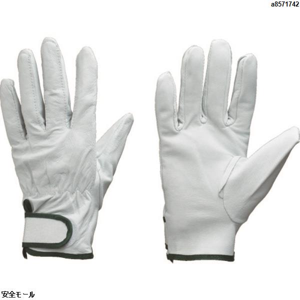 トワロン 豚表革手袋 クレストマジックテープ付 M　486M　1双