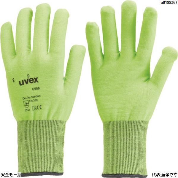 【商品名】■UVEX C500 ライナー M【特徴】●竹繊維を使っているため、冷却効果があります。●極めて高レベルの耐切創性(カットレベル5)を実現しております。●Bamboo Twin-Flex technology［［R上］］を採用しています。●climazoney［［R上］］が最大限の快適さを保証します。●シリコン無含有インプリント試験合格しております。●EN407に準拠し、最高100℃の接触熱に耐える高い耐熱性を有します。【用途】●金属加工、自動車業界、輸送関連作業。●ガラス業界。●製紙業界。●建設。【仕様】●色:ライムグリーン●サイズ:M●厚さ(mm):1.2~1.6●全長(cm):24.0●手のひら周り(cm):20.3●中指長さ(cm):7.2●耐切創レベル:5●EN388 2016規格:1X4XC【仕様2】●コーティングなし●EN388:2016規格:耐摩耗レベル1、耐切創レベルX、耐引裂レベル4、耐突刺レベルX、EN ISO耐切創レベルC【材質／仕上】●繊維部:竹レーヨン、ダイニーマ［［R上］］、ガラス、ポリアミド【その他仕様】メーカー名：UVEX社ブランド名：UVEX品番：6049768JANコード：4048612048290原産国：ポーランド内容量：1双質量：46.000G