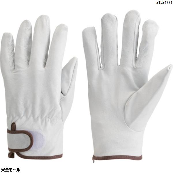 TRUSCO マジック式手袋豚本革製 Lサイズ　JK717L　1双