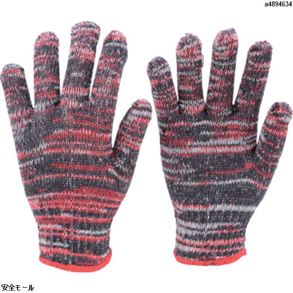 【商品名】■TRUSCO カラ-軍手 雑色赤 10双入【特徴】●汚れが目立ちにくい雑色です。【用途】●一般作業。【仕様】●色:雑色赤●サイズ:フリー●厚さ(mm):3●リストカラー:赤●全長(cm):22.0●手のひら周り(cm):19.0●中指長さ(cm):8.0【仕様2】●7ゲージ編【材質／仕上】●綿●ポリエステル●その他【その他仕様】メーカー名：トラスコ中山(株)ブランド名：TRUSCO品番：TGC500RJANコード：4989999336740原産国：中国内容量：1組/10双質量：500.000G