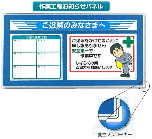 作業工程お知らせパネル　ご近所の皆様へ　 940×1840mm GM-103A【大型商品・個人宅配送不可/代引き不可】