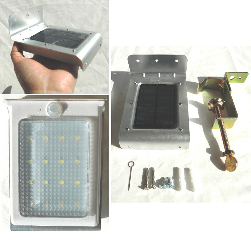ソーラー式 LED　ソーラーモーションライト　看板照明灯　看板・単管取り付け金具付