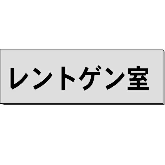 室名札「レントゲン室」　ステンレス（ヘアーライン）H50×W150×約0.8mm厚　【ゆうパケット対応可（郵便受け投函）】