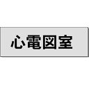 室名札「心電図室」 グレー H80×W240×3mm厚 【ゆうパケット対応可(郵便受け投函)】