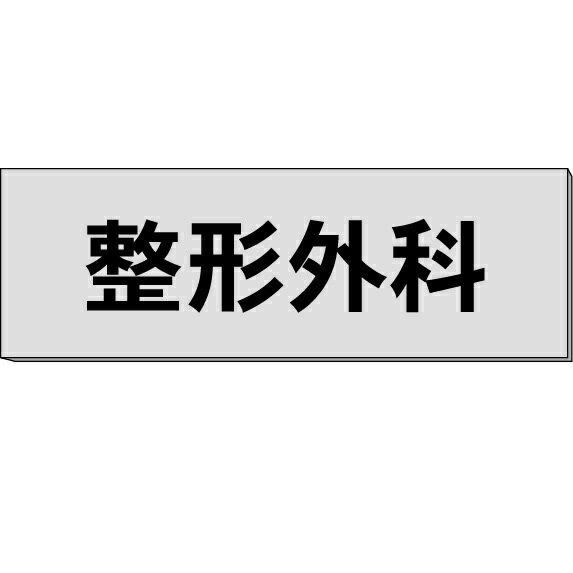 室名札「整形外科」　グレー　H80×W240×3mm厚　【ゆうパケット対応可（郵便受け投函）】