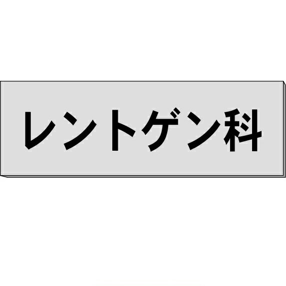 室名札「レントゲン科」　ステンレス（ヘアーライン）H50×W150×約0.8mm厚　【ゆうパケット対応可（郵便受け投函）】