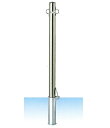 車止め サンキン メドーマルク ポストタイプ ステンレス製 差込式フタ付 フック2ヶ付 φ60.5×L1100mm(全長) SP2-6SF 【大型商品・個人宅配送不可】