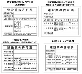 建設業の許可票額(アルミフレーム)入り事務所用大サイズ(文字記入)黒地ゴールド文字