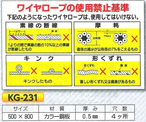 ワイヤーロープの使用禁止基準　KG-231