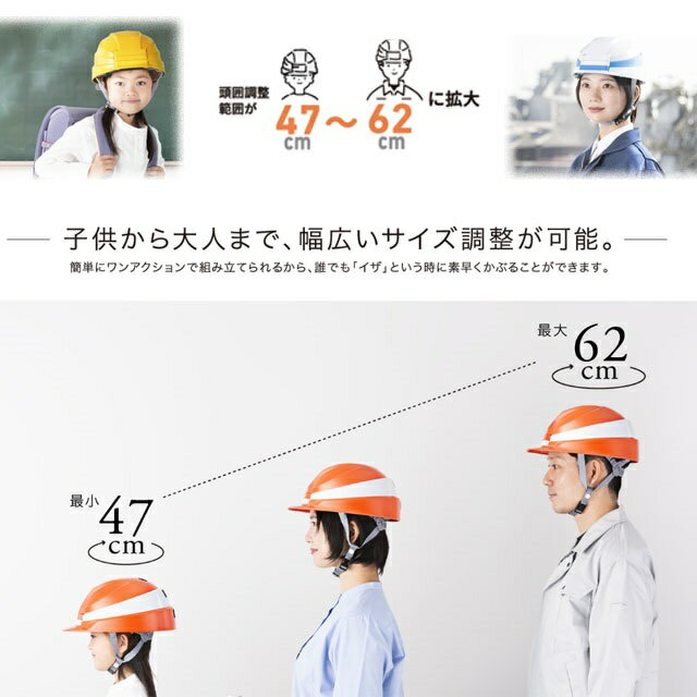 防災用折りたたみヘルメット　IZANO2 ホワイト/ブルーライン　10個セット　DIC