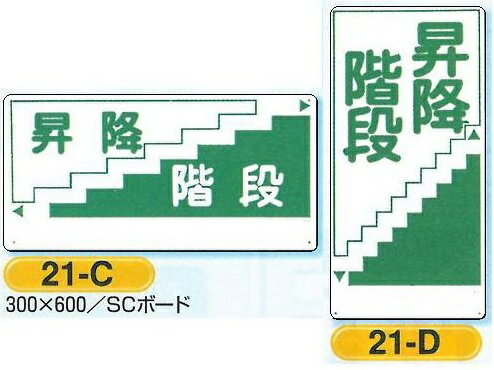 安全まんが標識　昇降階段　足場用注意標識　600×300