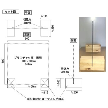 ウイルス飛沫拡散感染防止ガードパネル 間仕切りパネル 600×600(大型商品)