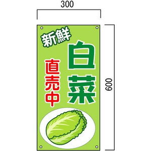 白菜、新鮮野菜の販売促進看板　　600×300mm