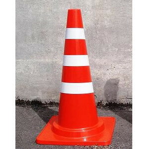 カットスコッチコーン70cm　反射シート巻き　赤白　工事保安用品　【大型商品】