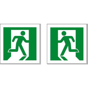 避難誘導　ピクトサイン 150×150mm プラスチック板(両面テープ付)【ゆうパケット対応可（郵便受け投函）】