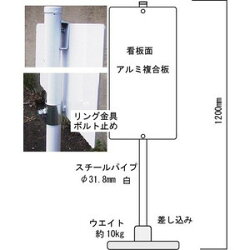 設置看板自立看板特注看板600×300mm高さ1200mm片面表示