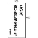 「この先、通り抜け出来ません」表示板　600×300mm　鋼管支柱付き　φ31.8×1.8m　φ38.1×2.4m【大型商品・個人宅配送不可】