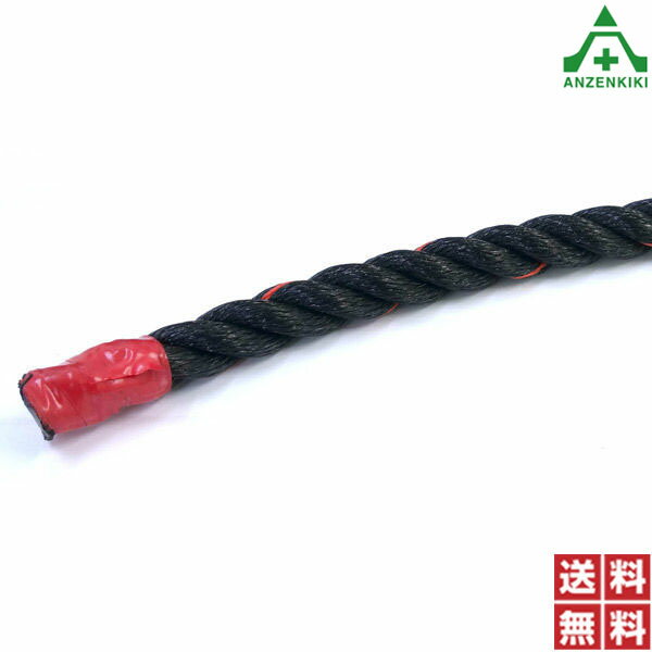 ポリエチレンロープ 黒色 φ28mm×200m巻 (個人宅配送不可/代引き決済不可) PEロープ 作業ロープ 荷網 積荷 介錯ロープ 巾着網 港湾荷役用 登山用 漁業用 結束作業 園芸