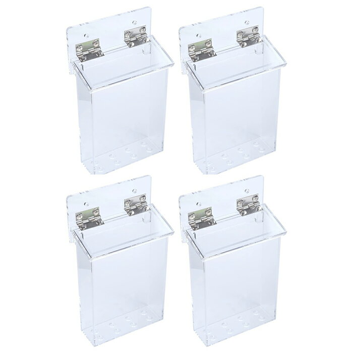 防水 チラシケース 室外用 屋外用 はがき (A6サイズ)用 スマートクリア (結束バンド付) 4個セット