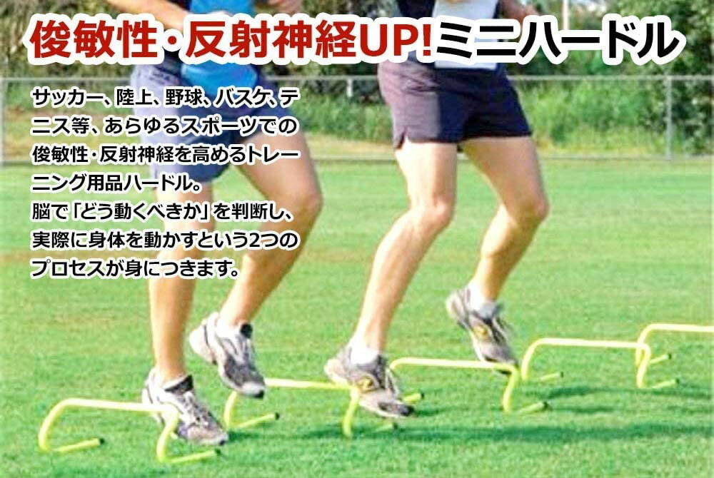 トレーニングハードル ミニハードル フィジカル 体力 筋力 強化 サッカー フットサル 陸上 高さ15cm 12本セット(レッド・イエロー・ブルー)セール サッカー 用品 セール