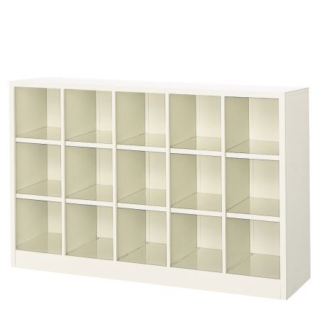 15人用シューズボックス(オープンタイプ）(中棚なし）(内寸H220mm)(3段×5列) 【地域限定送料無料】 /MI-BS-15NW5L(N)