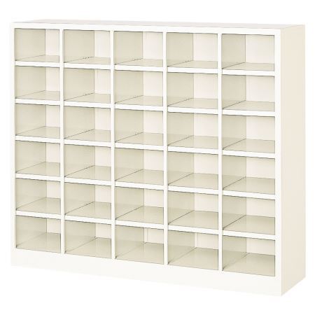 30人用シューズボックス(オープンタイプ）(中棚なし）(内寸H143mm)(6段×5列) 【地域限定送料無料】 /MI-BS-30NW5S(N)