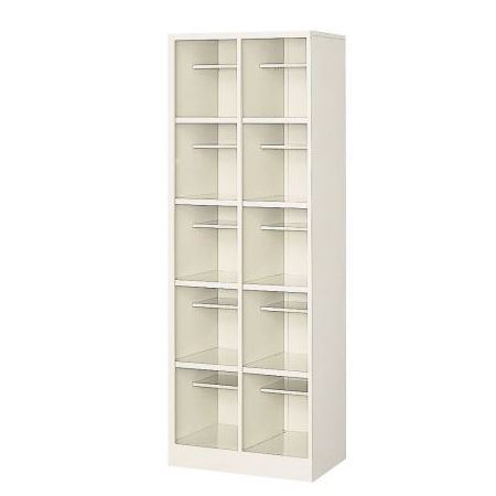 10人用スポーツシューズボックス(オープンタイプ）(中棚付き）(5段×2列) 【地域限定送料無料】 /MI-BS-SP10H2(N)